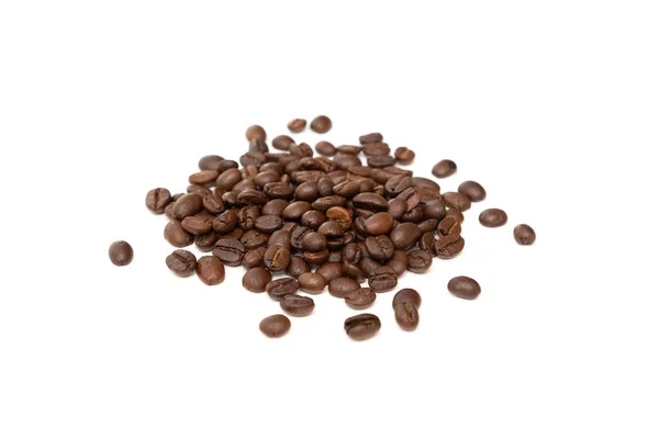 Kaffeebohnen Isoliert Auf Weißem Hintergrund Nahaufnahme — Stockfoto