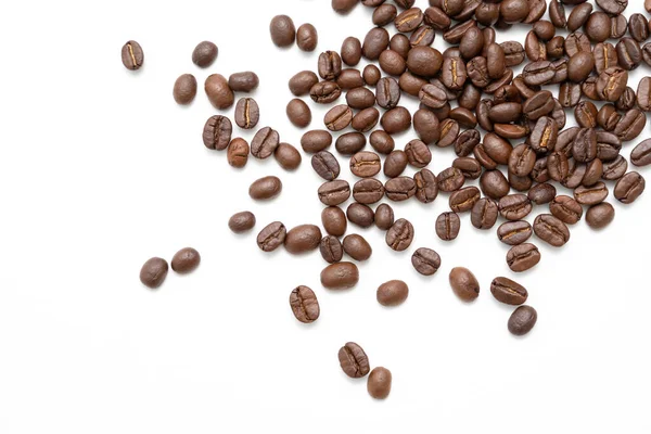 Fehér Alapon Izolált Kávébab Közelről — Stock Fotó