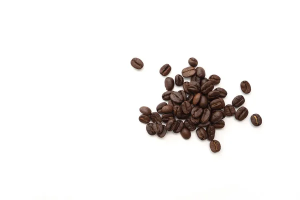 Kaffebönor Isolerade Vit Bakgrund Närbild — Stockfoto