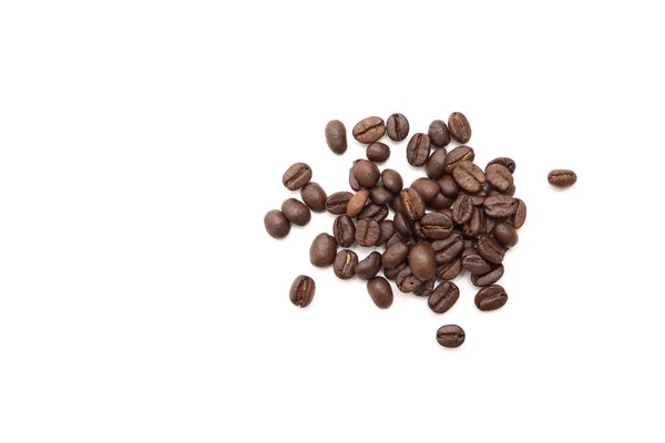 Kaffebönor Isolerade Vit Bakgrund Närbild — Stockfoto