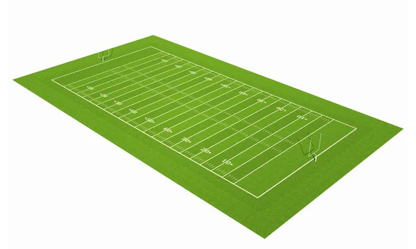 Amerykańskie Boisko Piłki Nożnej Stadion Futbolowy Trawą Izolacja Białym Tle — Zdjęcie stockowe