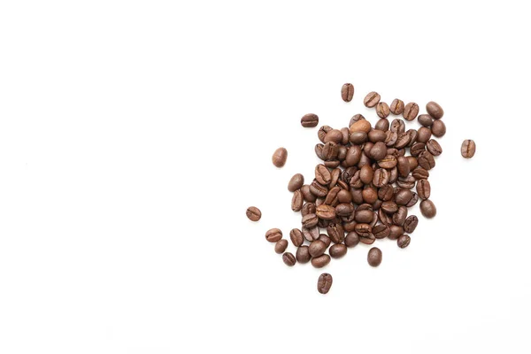 Kaffebönor Isolerade Vit Bakgrund Närbild — Stockfoto