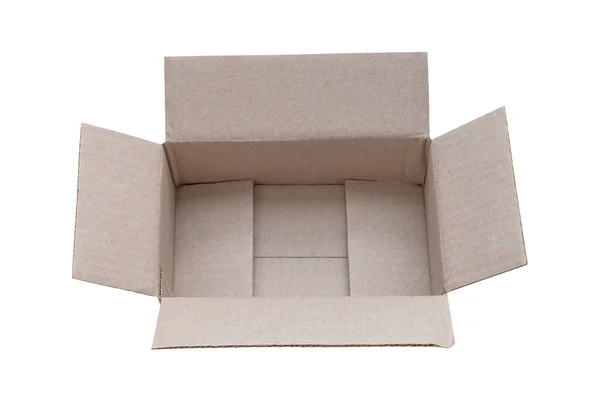 Beyaz Arkaplanda Izole Edilmiş Karton Kutuyu Nternet Üzerinden Alışveriş Yapmak — Stok fotoğraf