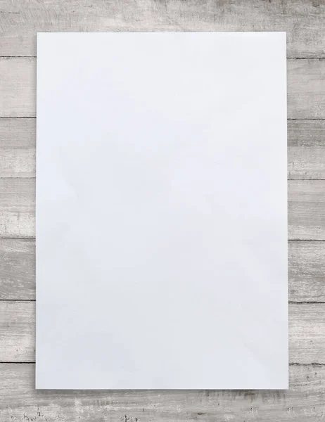 Folha Papel Branco Sobre Madeira Para Fundo Empresarial Imagem Perto — Fotografia de Stock