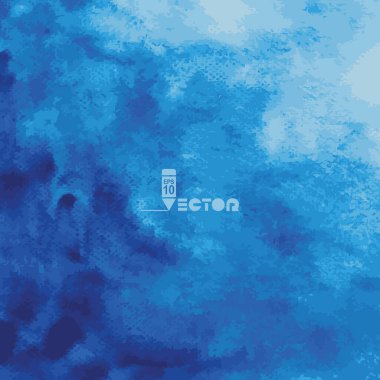 Soyut mavi suluboya fırça. Arkaplan için vektör fırça dokusu.