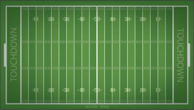 Amerikan futbol sahasının vektör yeşil çimen deseni. Vektör illüstrasyonu.