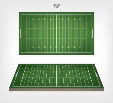 Amerikan futbol sahasının vektör yeşil çimen deseni. Vektör illüstrasyonu.