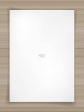 Ahşap dokular üzerine beyaz kağıt kaplama. Vektör illüstrasyonu.