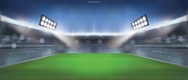 Futbol sahası ya da futbol sahası arka planı. Vektör illüstrasyonu.