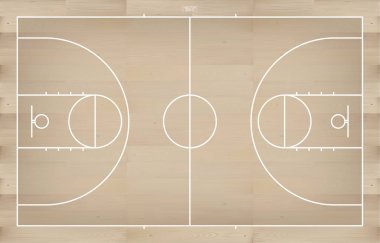 Basketbol sahası geçmişi. Basketbol sahası. Vektör illüstrasyonu.