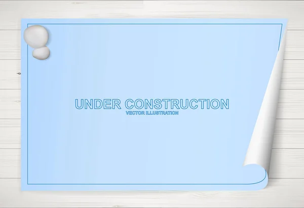 Blaupause Papier Hintergrund Für Architektonische Zeichnung Auf Holz Hintergrund Vektorillustration — Stockvektor