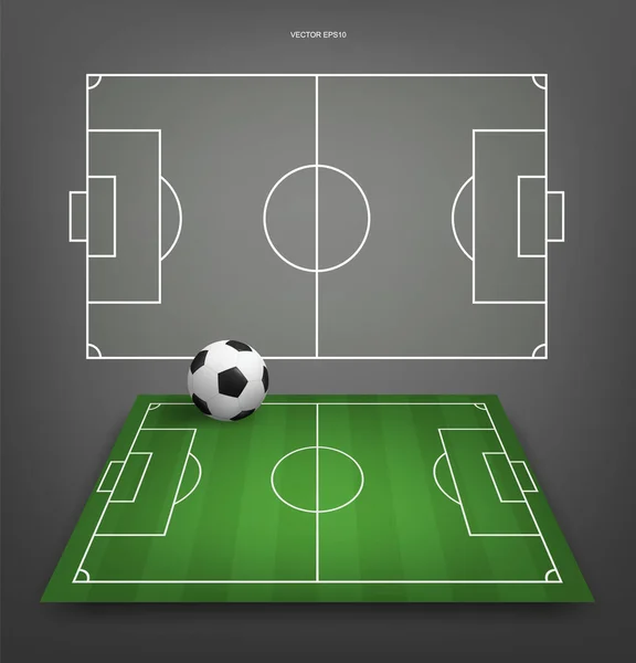 Football Field Soccer Field Background Green Grass Court Create Soccer — Stock Vector