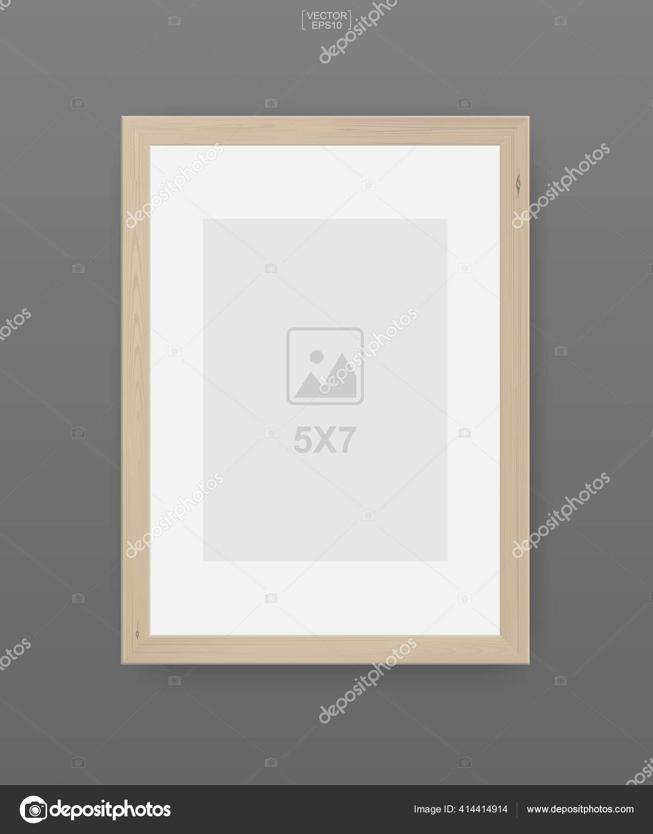 Wooden Photo Frame Picture Frame Gray Background Interior Design