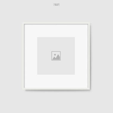 İç tasarım ve dekorasyon için ahşap fotoğraf çerçevesi ya da resim çerçevesi. Vektör illüstrasyonu.