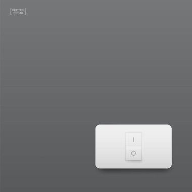 Gri arkaplanda ışık düğmesi. Vektör illüstrasyonu.