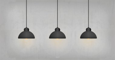 Beton duvardaki ampul ya da lamba. Vektör illüstrasyonu.