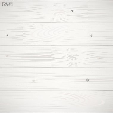 Beyaz ahşap desen ve arka plan için doku. Vektör illüstrasyonu.