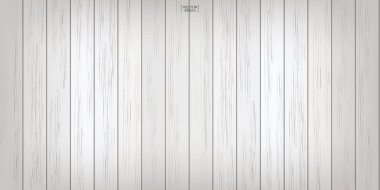 Beyaz ahşap desen ve arka plan için doku. Vektör illüstrasyonu.