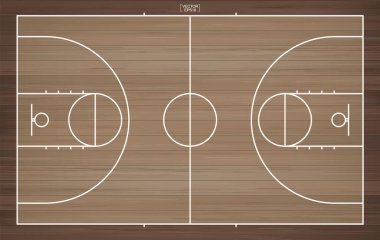 Basketbol sahası geçmişi. Basketbol sahası. Vektör illüstrasyonu.