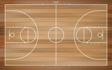 Basketbol sahası geçmişi. Basketbol sahası. Vektör illüstrasyonu.