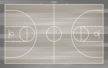 Basketbol sahası geçmişi. Basketbol sahası. Vektör illüstrasyonu.