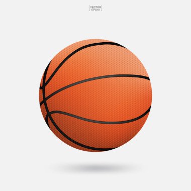 Basketbol topu beyaz arka planda izole edilmiş. Vektör illüstrasyonu.