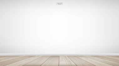 Boş ahşap oda arka planı. Tasarım ve dekorasyon için soyut bir arkaplan. Vektör illüstrasyonu.