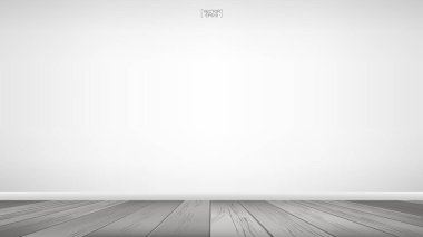 Boş ahşap oda arka planı. Tasarım ve dekorasyon için soyut bir arkaplan. Vektör illüstrasyonu.