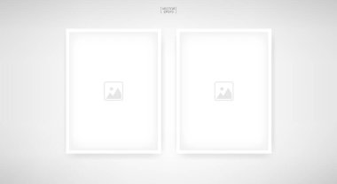 İç tasarım ve dekorasyon için ahşap fotoğraf çerçevesi ya da resim çerçevesi. Vektör illüstrasyonu.