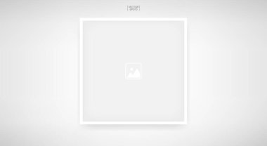 İç tasarım ve dekorasyon için ahşap fotoğraf çerçevesi ya da resim çerçevesi. Vektör illüstrasyonu.