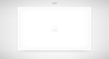 İç tasarım ve dekorasyon için ahşap fotoğraf çerçevesi ya da resim çerçevesi. Vektör illüstrasyonu.