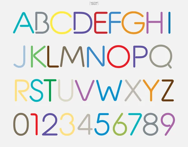 Bunt Stilisierte Buchstaben Und Zahlen Aus Dem Alphabet Stilvolles Schriftdesign — Stockvektor