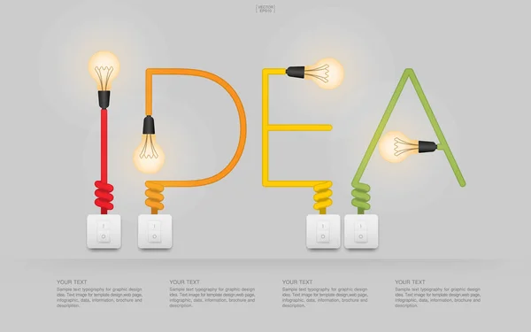 Idea Abstract Light Bulb Light Switch Gray Background Vector Illustration — Stock Vector