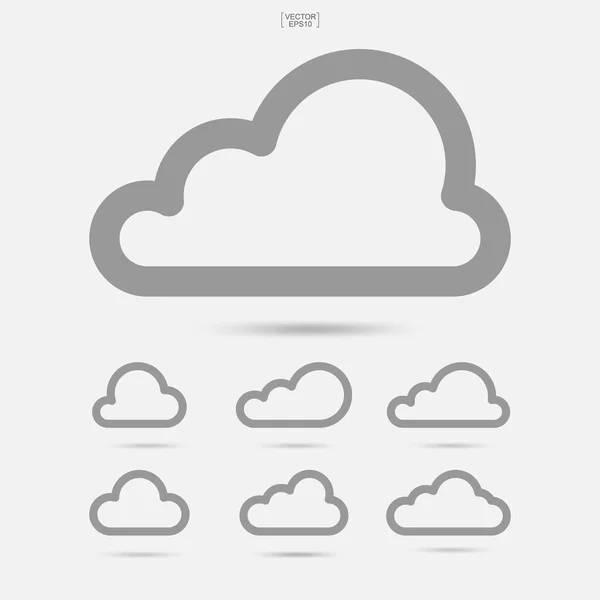 Clouds Icon Cloud Storage Sign Symbol Vector Illustration — Stock Vector