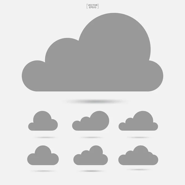 雲のアイコン クラウドストレージのサインとシンボル ベクターイラスト — ストックベクタ