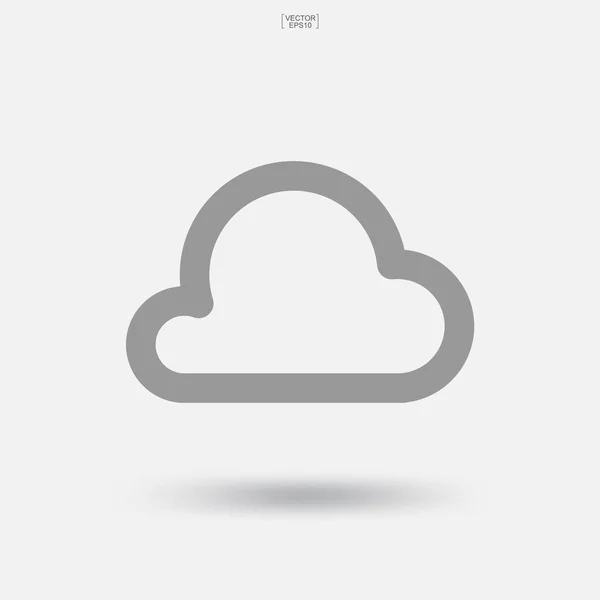 Ícone Nuvens Sinal Símbolo Armazenamento Nuvem Ilustração Vetorial — Vetor de Stock