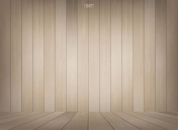 Cuarto Madera Espacio Fondo Con Perspectiva Piso Madera Ilustración Vectorial — Vector de stock