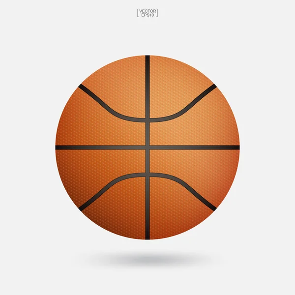 Basketball Ball Isoliert Auf Weißem Hintergrund Vektorillustration — Stockvektor