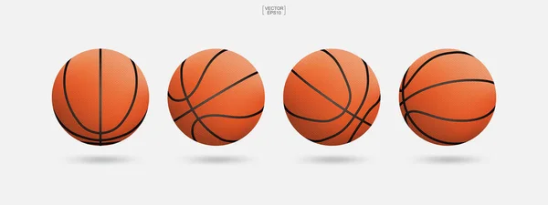 Balón Baloncesto Aislado Sobre Fondo Blanco Ilustración Vectorial — Vector de stock