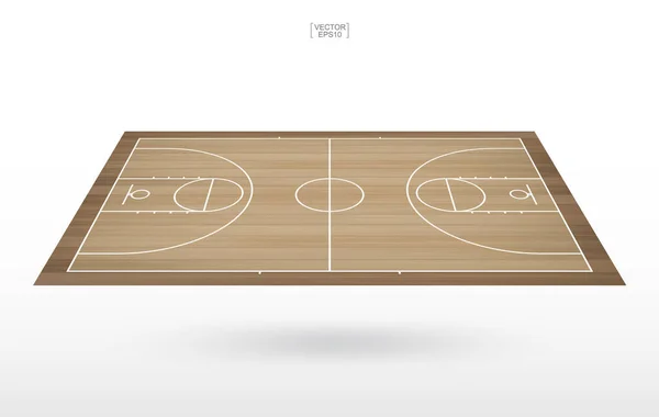 Antecedentes Cancha Campo Baloncesto Ilustración Vectorial — Vector de stock