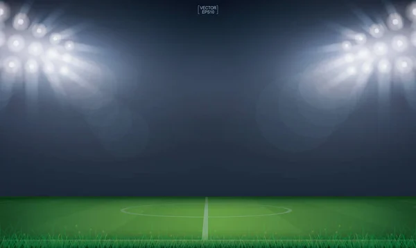 Campo Fútbol Estadio Fútbol Fondo Ilustración Vectorial — Vector de stock