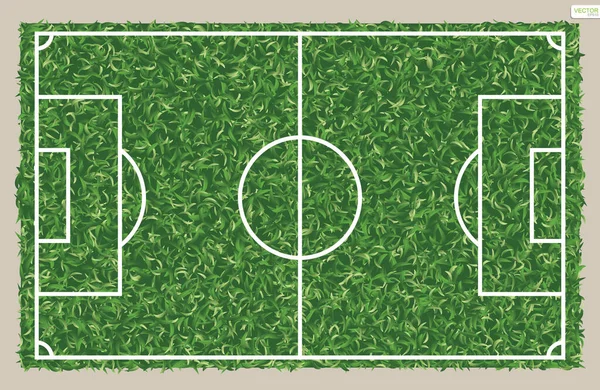 Voetbalveld Voetbalveld Achtergrond Groene Gras Rechter Voor Het Maken Van — Stockvector