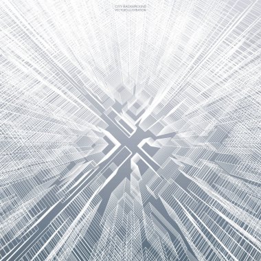 Arkaplan için kablo çerçevesinin soyut sanal zoom 'u. Kablo çerçevesinin 3 boyutlu perspektifi. Vektör illüstrasyonu.