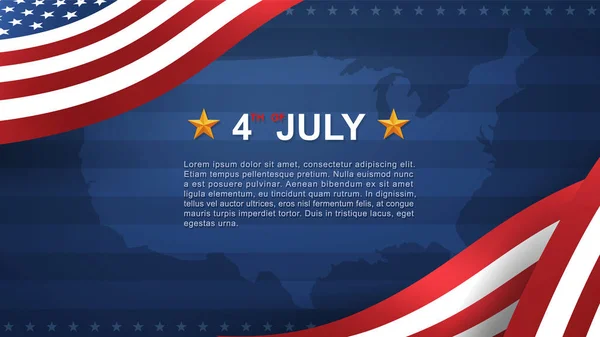 Července Pozadí Pro Usa Spojené Státy Americké Den Nezávislosti Modrým — Stockový vektor