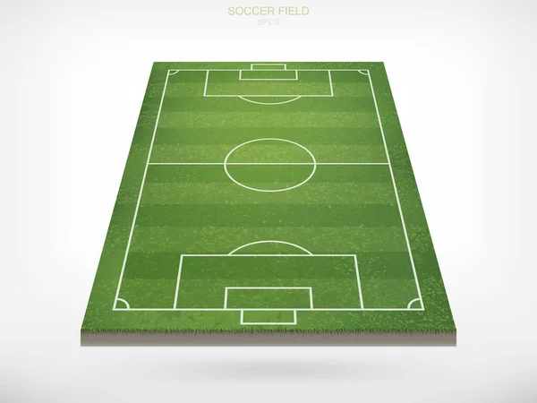 Terrain Football Sur Fond Blanc Avec Des Vues Perspective Motif — Image vectorielle