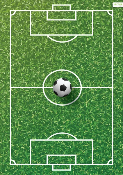 Ποδόσφαιρο Μπάλα Ποδοσφαίρου Πράσινο Γρασίδι Του Προτύπου Γήπεδο Ποδοσφαίρου Και — Διανυσματικό Αρχείο