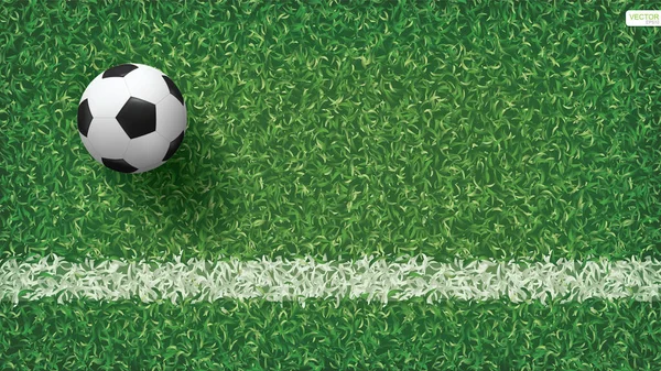 Piłka Nożna Piłka Nożna Zielonej Trawie Tła Boiska Piłki Nożnej — Wektor stockowy