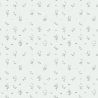 Kusursuz çiçek deseni. Çiçeklerin narin renklerle tekrar eden desen tasarımı. Vektör.