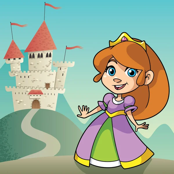Paysage de la petite princesse — Image vectorielle