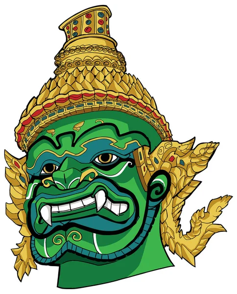 Démon thaï vert — Image vectorielle